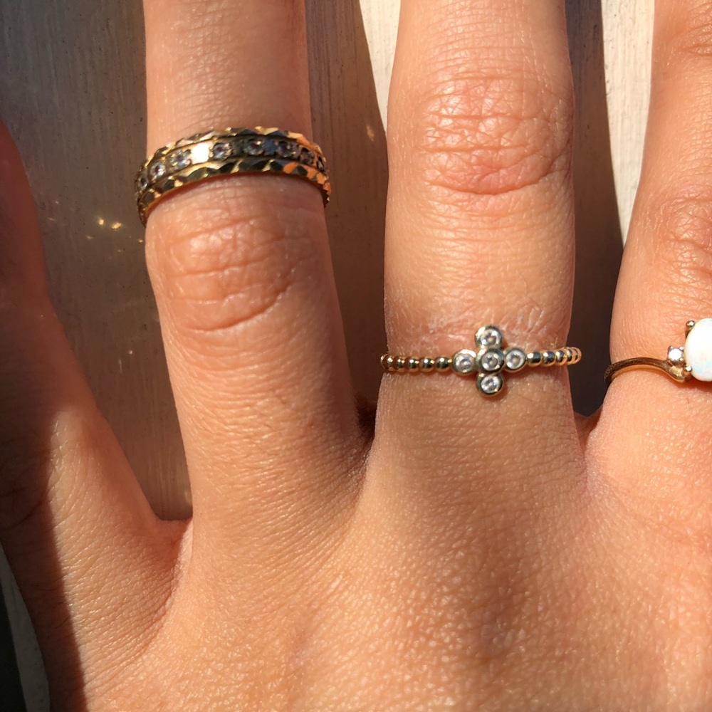 14kt fine solid gold dainty ring